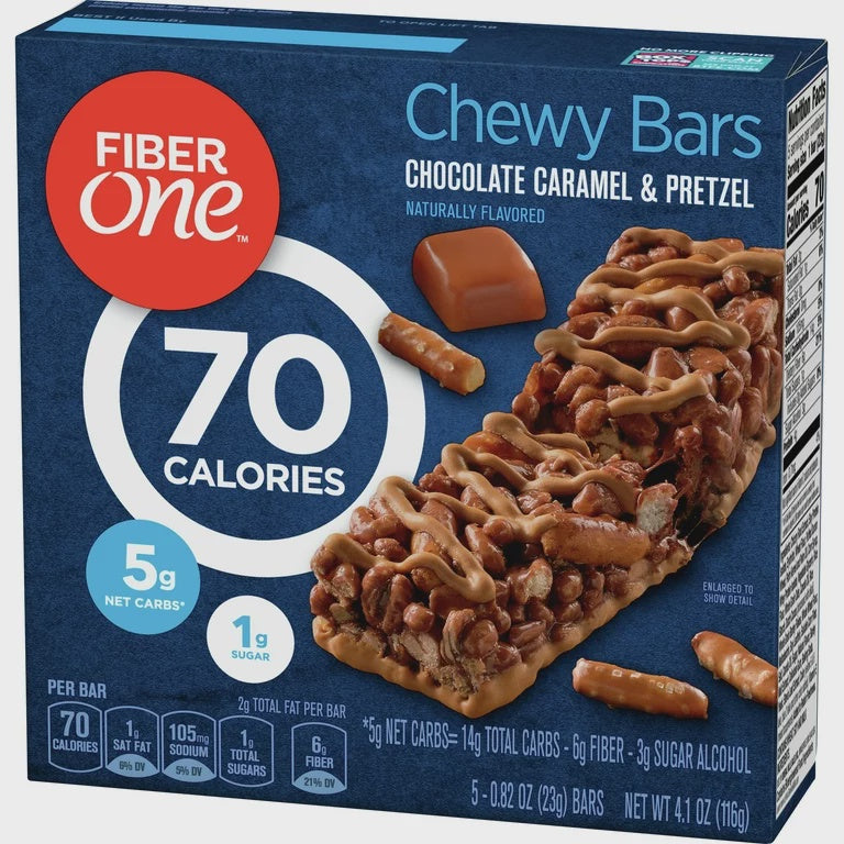 Fiber One Chocolate Caramel Pretzel Chewy Bars 5ct