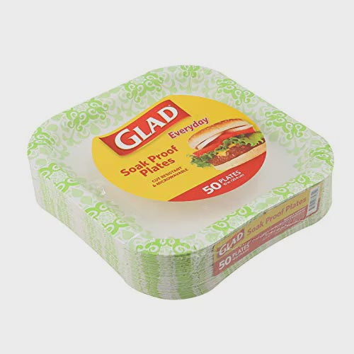Glad 10.25 Square Paper Plates 50ct