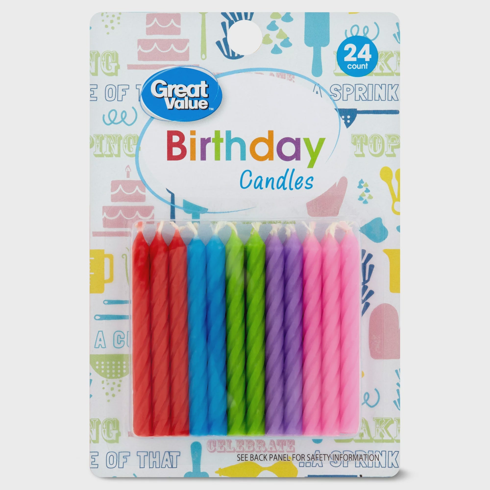 Great Value Birthday Candles Multi 24ct