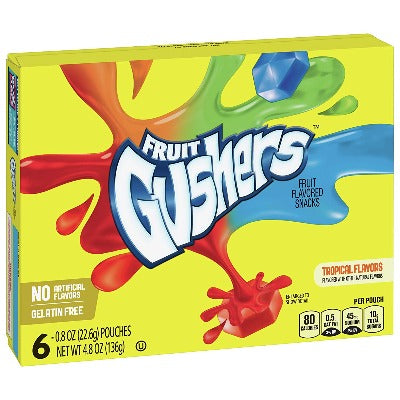 Gushers Fruit Snack Tropical 6 pks