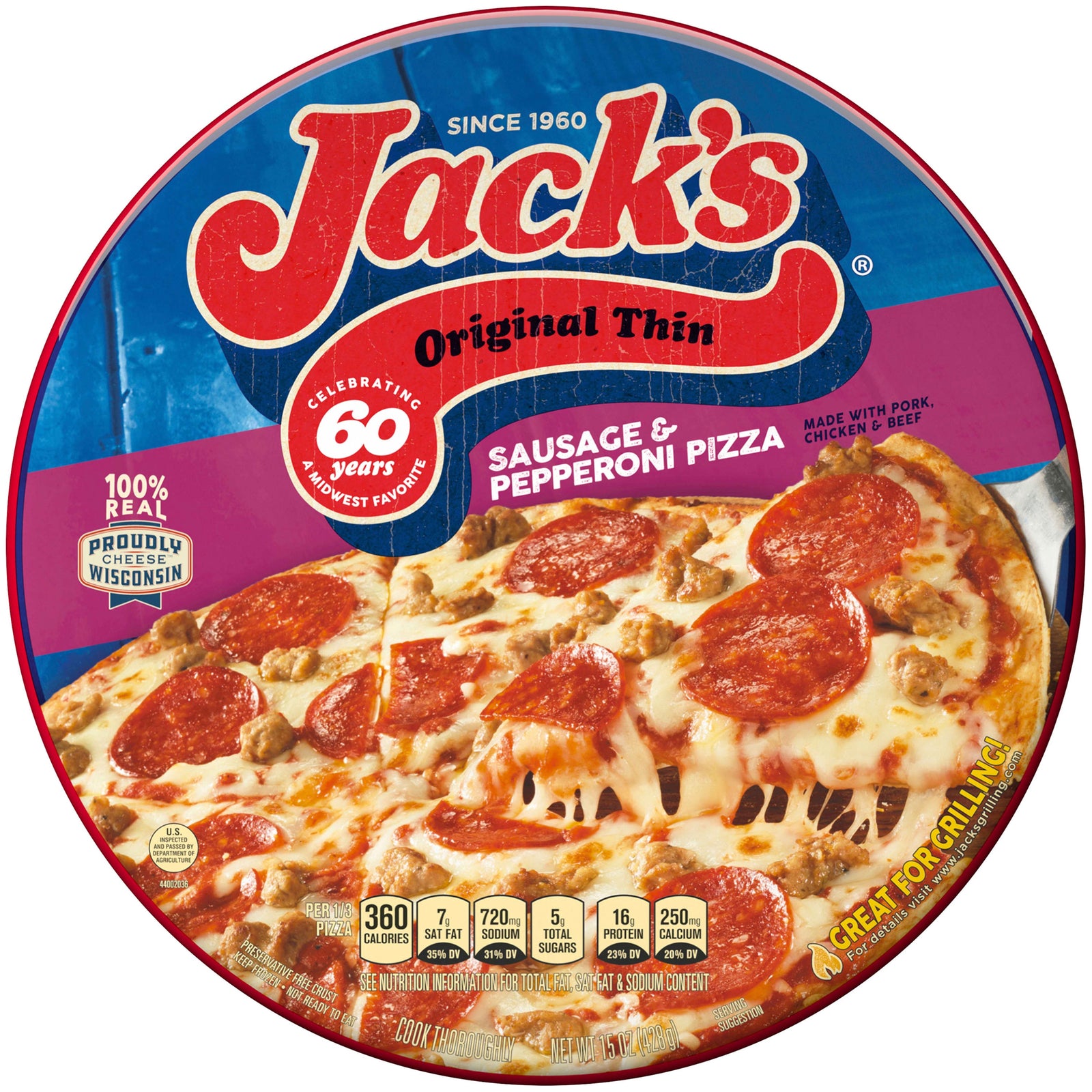Jack's Original Thin Sausage & Pepperoni Pizza