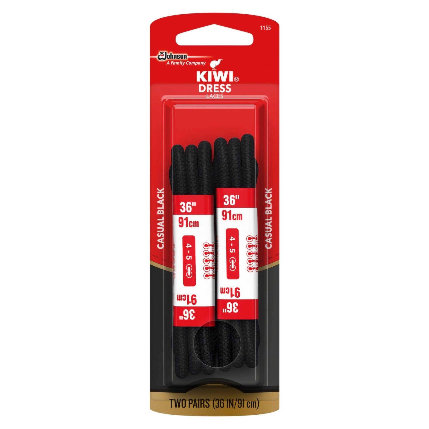 Kiwi Casual  Shoe Lace 36" Black