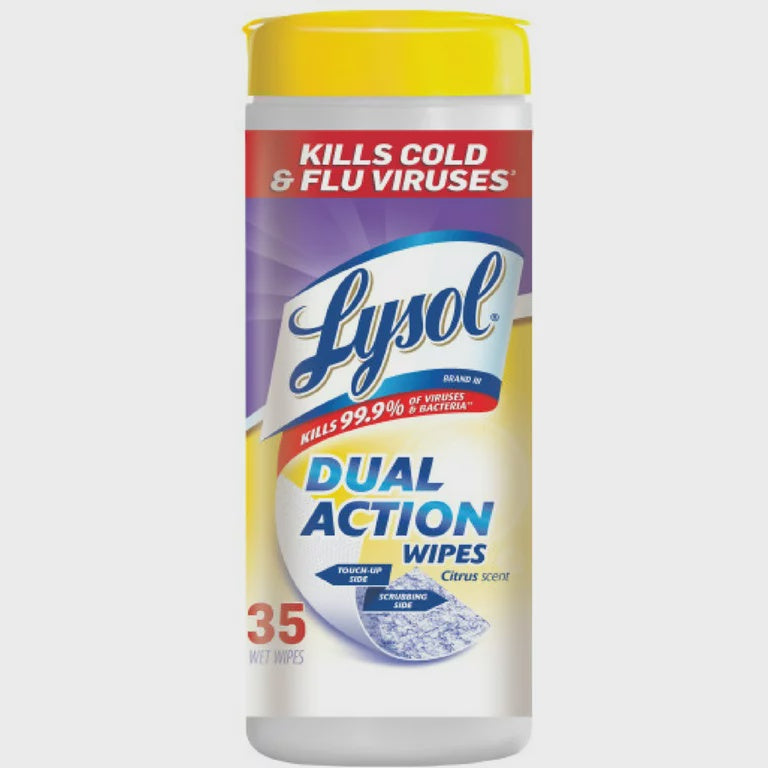 Lysol Dual Action Disinfecting Wipes 35 ct