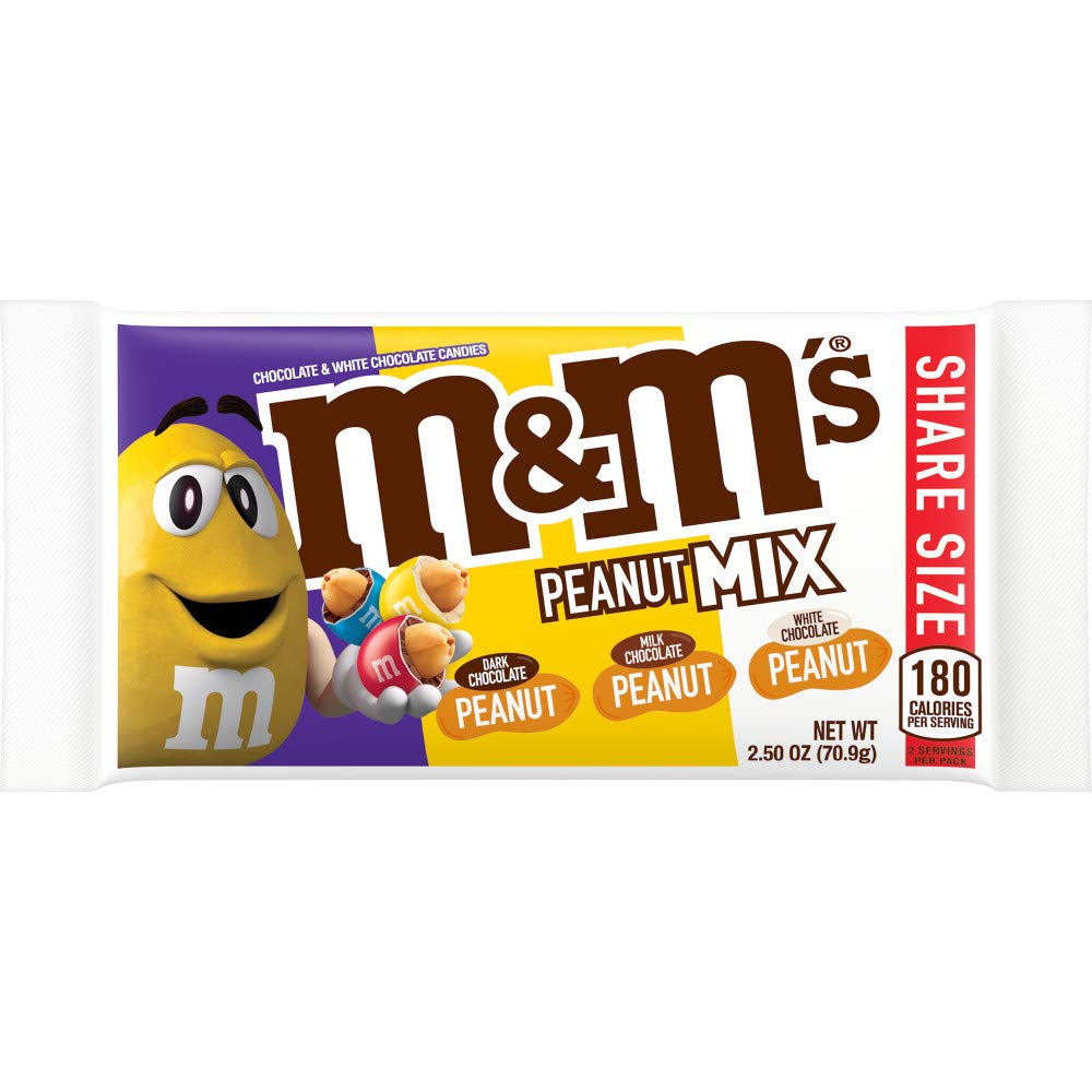 M&M Peanut Mix Candy Share Size 2.5oz