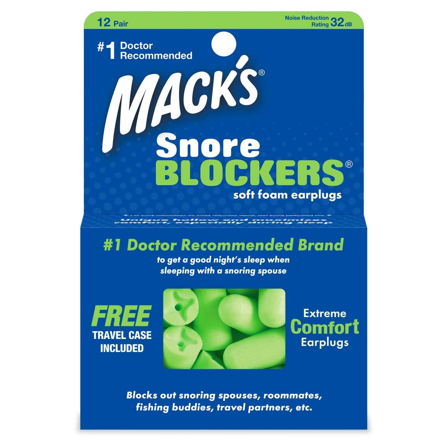 Mack's Snore Blockers Ear Plugs 12 pairs