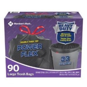 Members Mark 33 gallon trash bags 90 ct