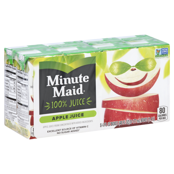 Minute Maid Juice 100% Apple 8pk