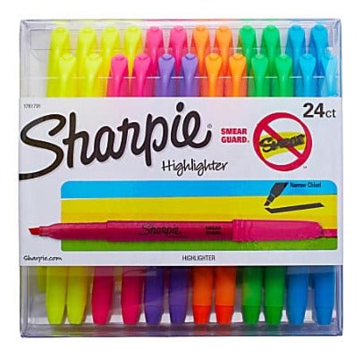Sharpie Highlighters Narrow Chisel  Assorted Colors 24  Pack
