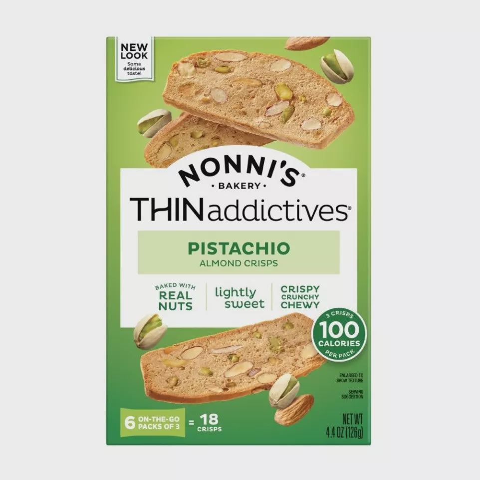 Nonni's Thin Addictives Pistachio Almond Crisps 4.4 oz