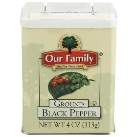 Our Family Ground Black Pepper 4oz