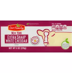 Our Family Cheese Block New York Extra Sharp White Cheddar 8oz