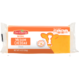 Our Family Cheese Block Medium Cheddar  8oz