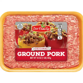 Our Family Frozen Ground Pork 1lb