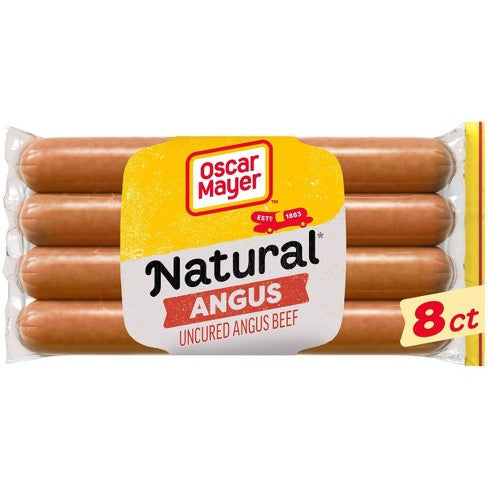 Oscar Mayer Uncured Bun Length Angus Beef Franks 14oz