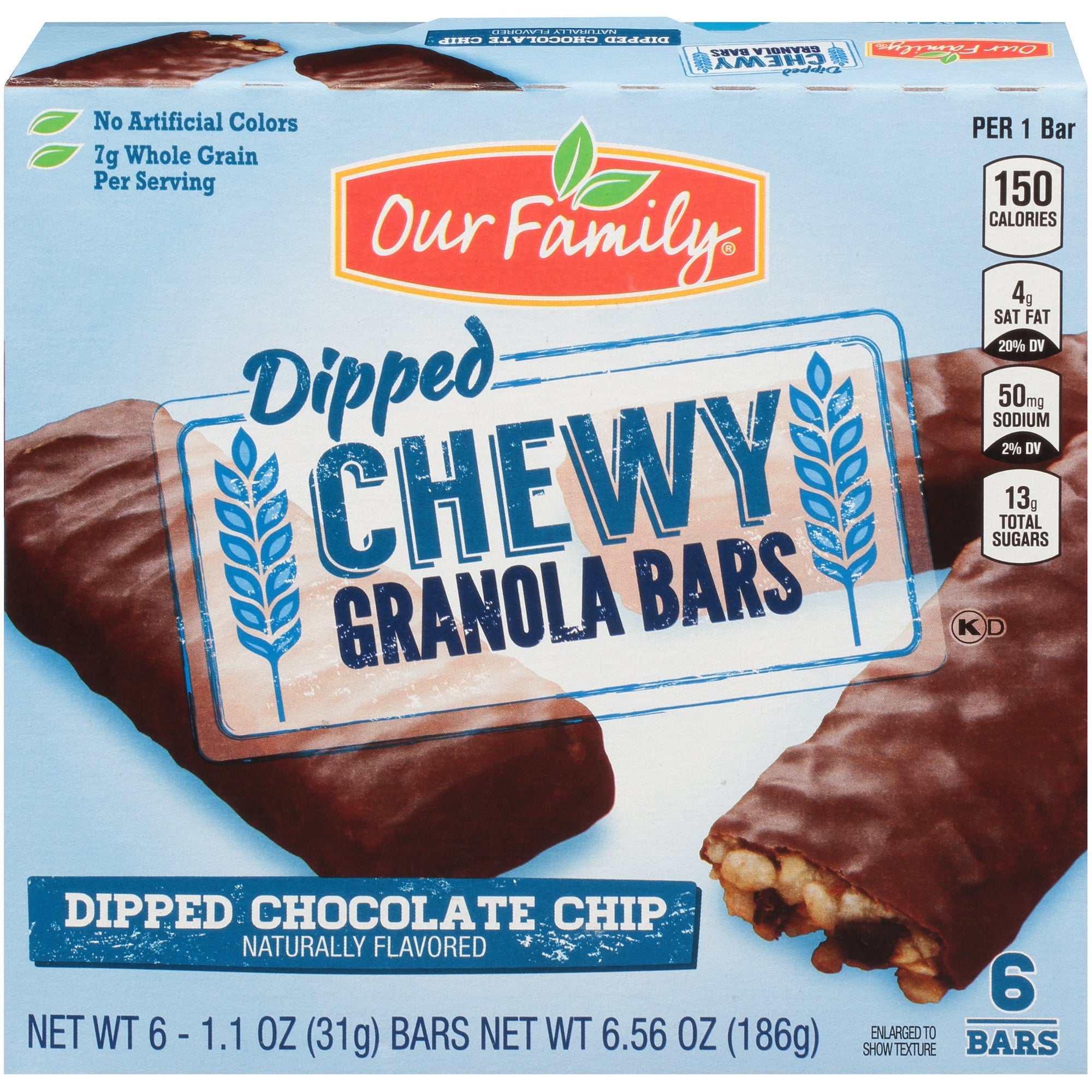 Our Family Chocolate Chip Dipps Granola Bars 6ct