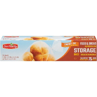 Our Family Food & Bread Storage Gallon Bags 75ct