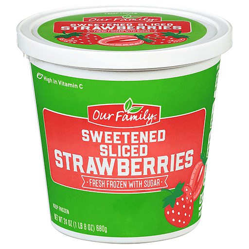 Our Family Frozen Sliced Strawberries Tub 24oz