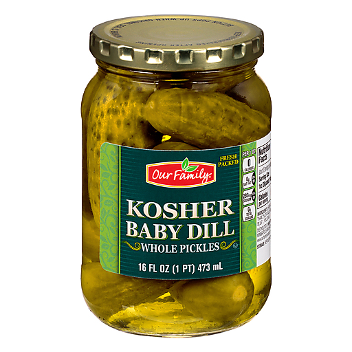Our Family Kosher Baby Dill Whole Pickles 16 oz