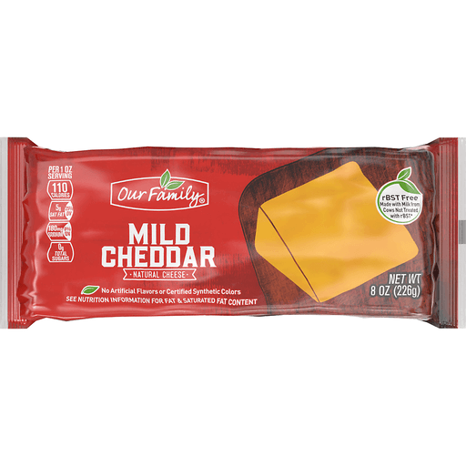 Our Family Cheese Block Mild Cheddar 8oz