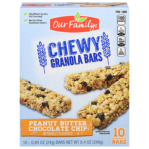 Our Family Peanut Butter Choc Chip Granola Bars 10 ct