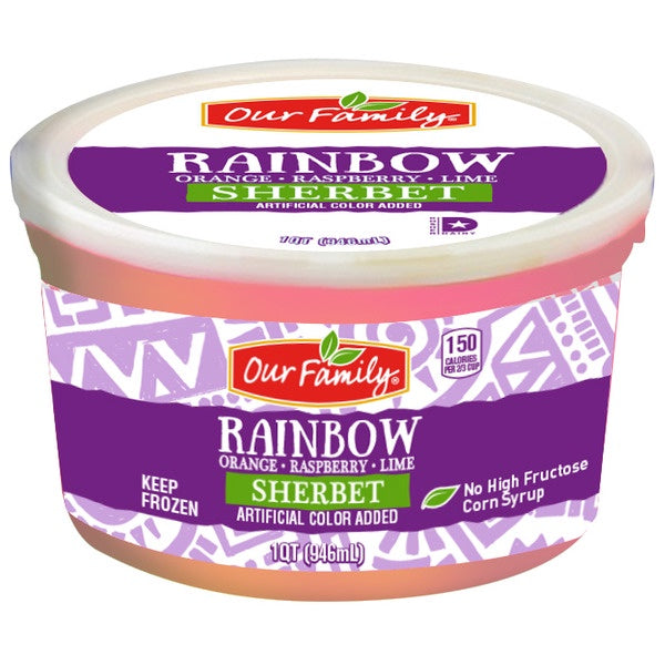 Our Family Rainbow Sherbet 1qt