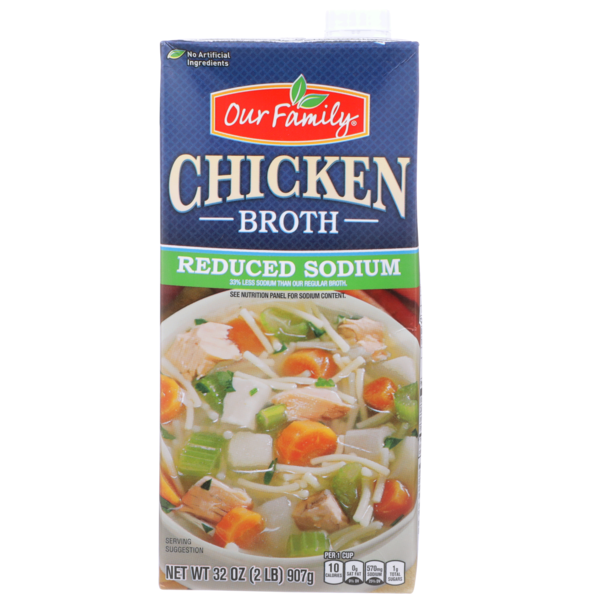 Our Family Reduced Sodium Chicken Broth 32oz