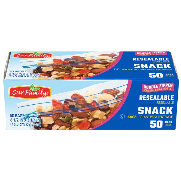 Our Family Snap Seal Snack Bag 50ct