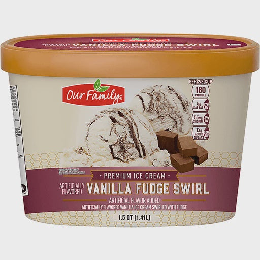 Our Family Vanilla Fudge Swirl Ice Cream 1.5qt