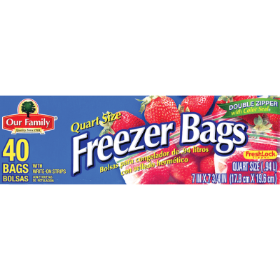 Our Family Freezer Bags Quart Size 40 count