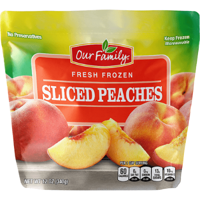 Our Family Frozen Sliced Peaches 12oz