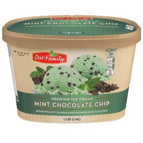 Our Family Mint Chocolate Chip Ice Cream 1.5 qt