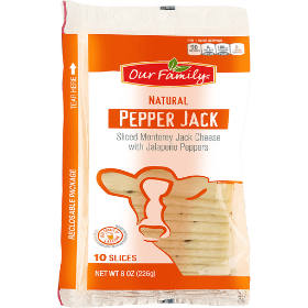 Our Family Cheese Sliced Pepper Jack  8oz