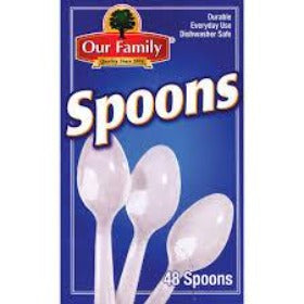 Our Family Plastic Cutlery Spoons 48ct