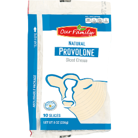 Our Family Provolone Sliced Cheese 8oz