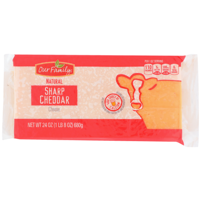 Our Family Cheese Block Sharp Cheddar  24oz