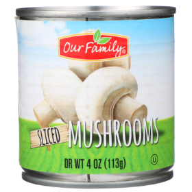 Our Family Sliced Mushrooms 4oz