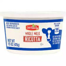 Our Family Whole Milk Ricotta Cheese 15oz