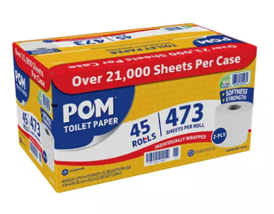 POM Individually Wrapped Toilet Paper rolls 2 ply-45CT.
