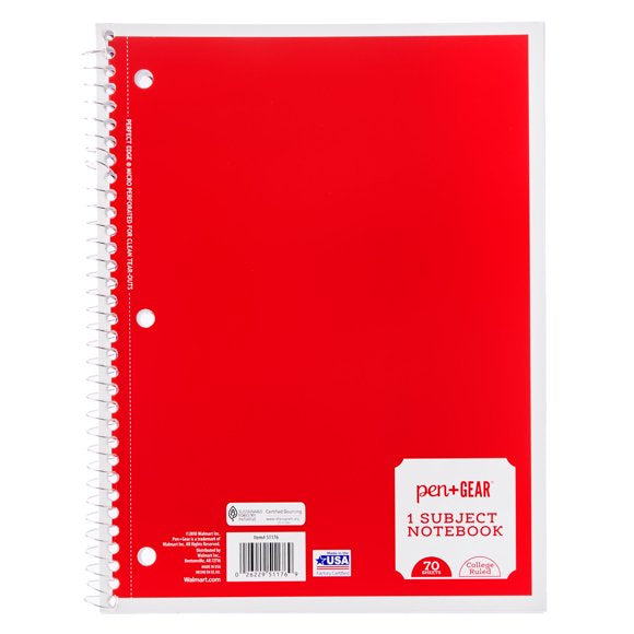 Pen & Gear College Ruled Notebook 70 pages