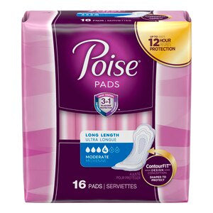 Poise Long Length Pads 16 count