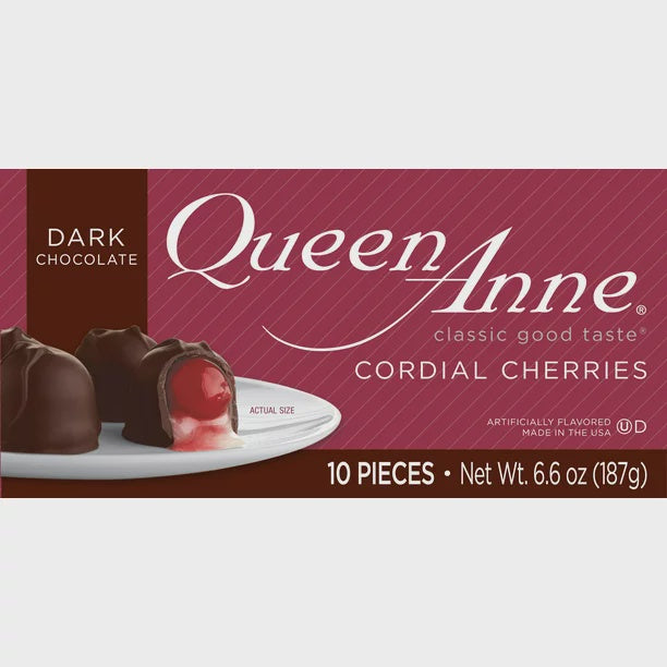 Queen Anne Dark Chocolate Cordial Cherries 6.6oz