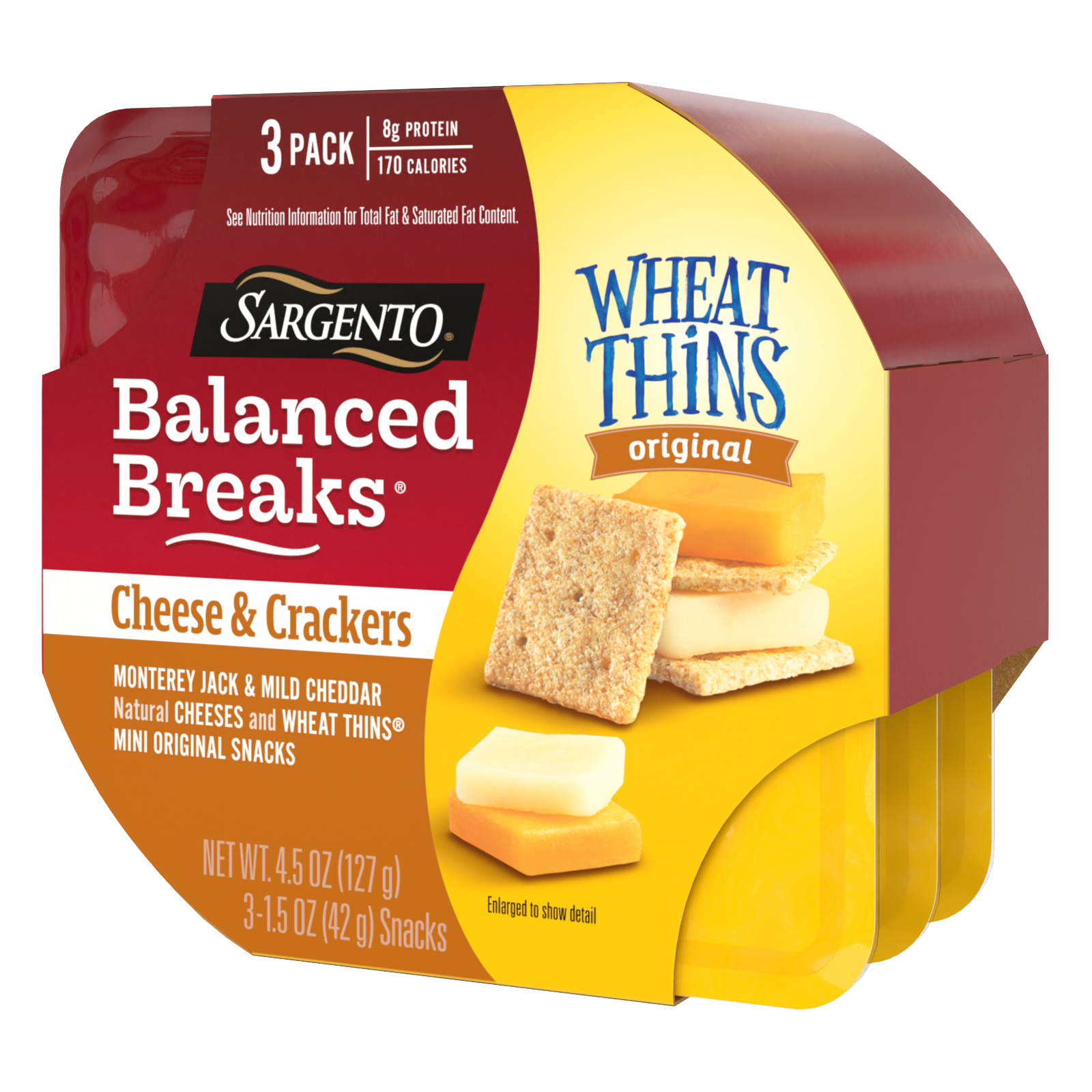 Sargento Balanced Breaks Mild Cheese & Wheat Thins 3pk