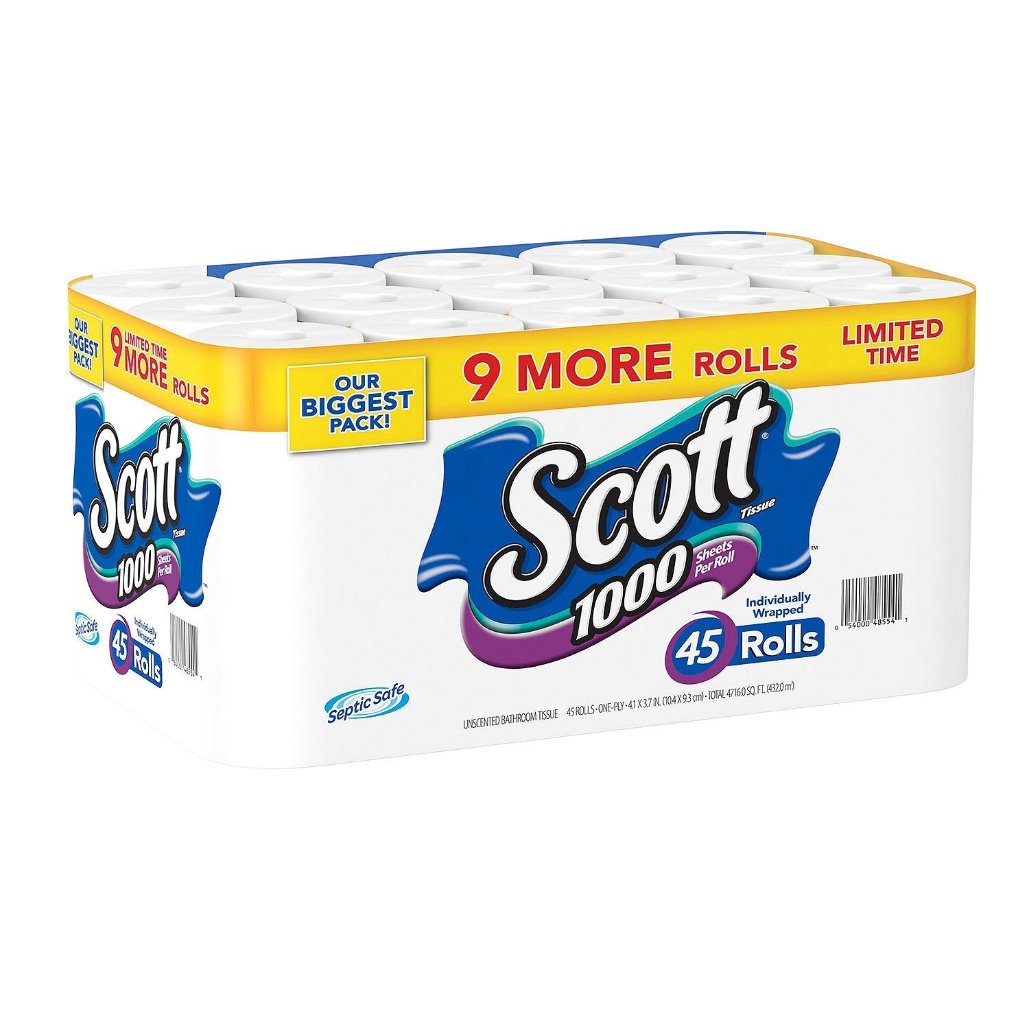 Scott Toilet Paper 45 Individually  Wrapped Rolls