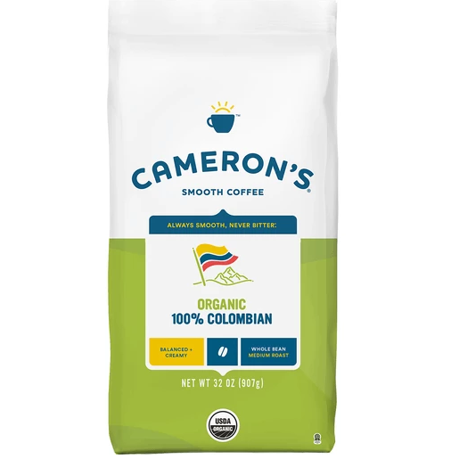 Cameron's Coffee Whole Bean 100% Columbian 32oz