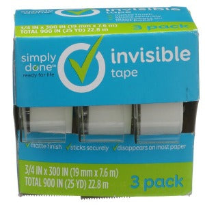 Simply Done Invisible Tape Caddy 3 ct