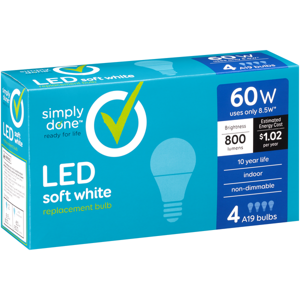 Simply Done LED 60W Light Bulbs 4 ct