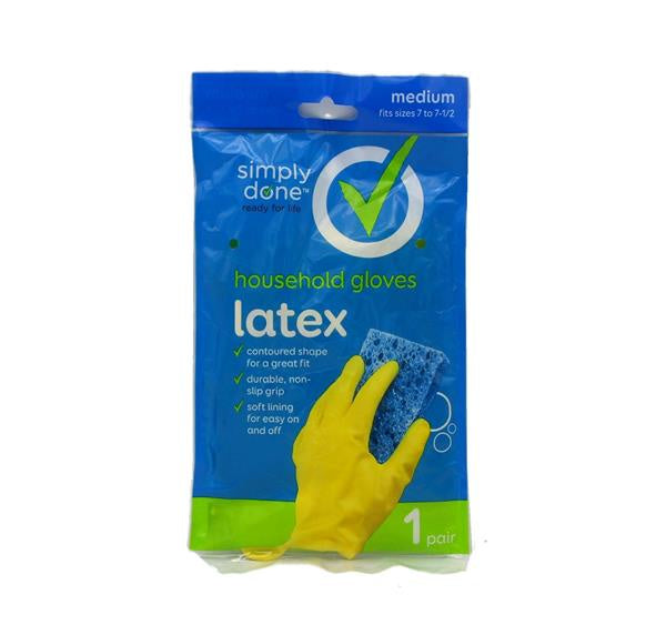 Simply Done Latex Household Gloves Size M 1pk