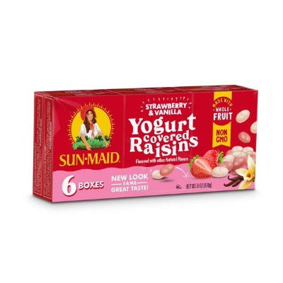 Sun Maid Yogurt Covered Raisins Strawberry & Vanilla 6pk