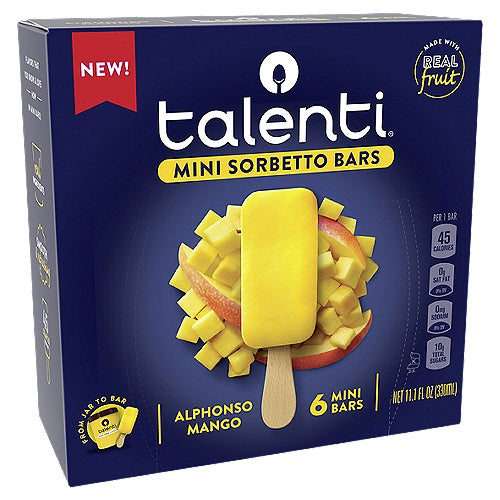 Talenti Mini Sorbetto Bars Alphonso Mango 6ct