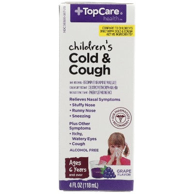 Top Care Children's Cough & Cold Grape Syrup 4oz